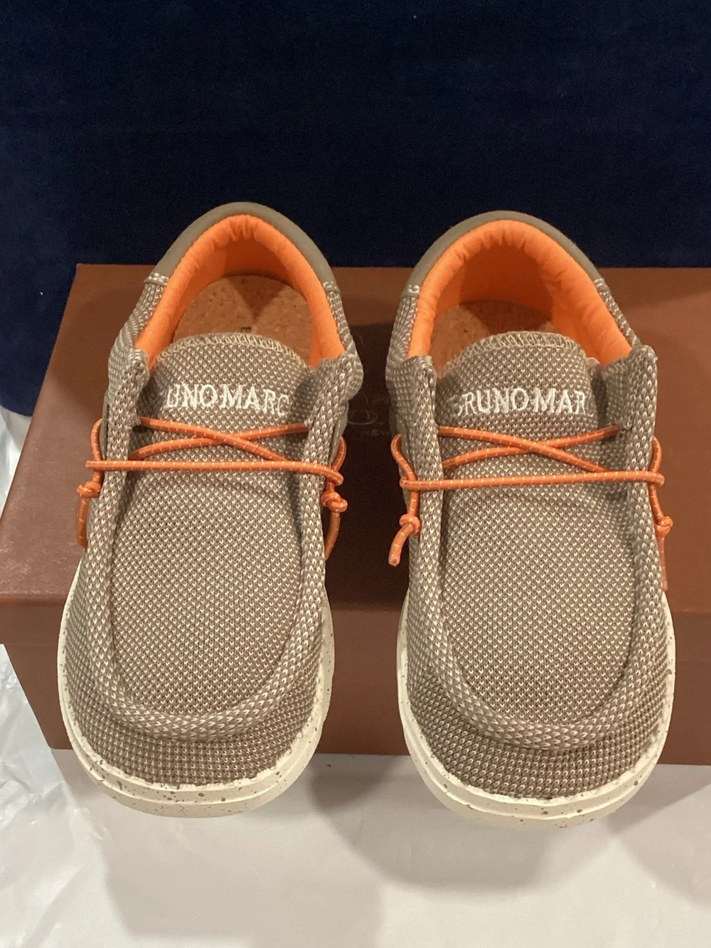 Bruno Marc Kids Casual Slip-On Shoes Size 1 Taupe Orange